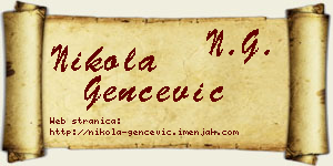 Nikola Genčević vizit kartica
